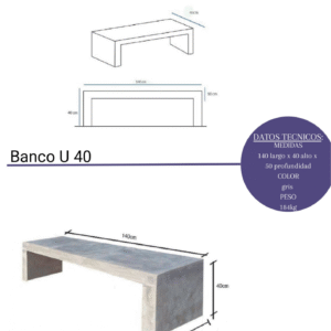 Banco U40 de Hormigón Reforzado