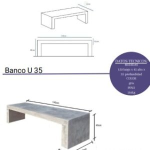 Banco U35 de Hormigón Reforzado